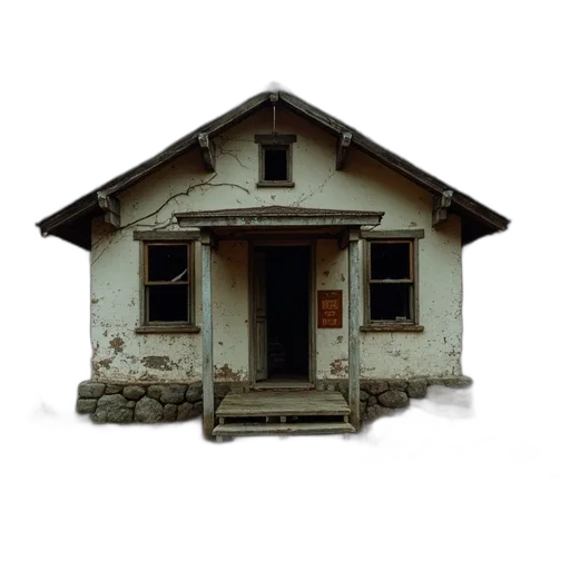 building, furniture, face, mask, 3d render, photorealistic, concept art, dilapidated transparent PNG cut-out