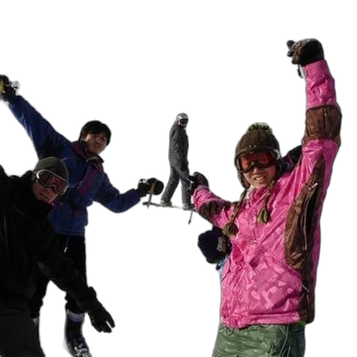 jacket, staff, snow, group, people, snowy, slope, one transparent PNG cut-out