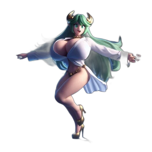dress, concept art, fantasy art, pixel art, anime, green, pastel, monochrome transparent PNG cut-out