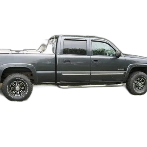 car, dark, gray, pickup, truck, black, rims, parked transparent PNG cut-out