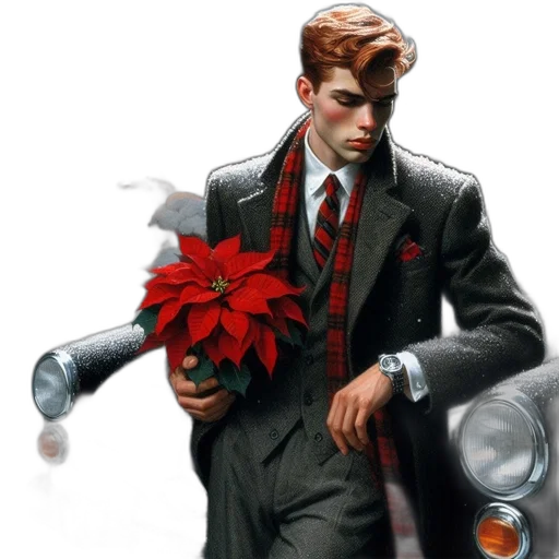 jacket, concept art, comic book art, photorealistic, fantasy art, red, during, winter transparent PNG cut-out