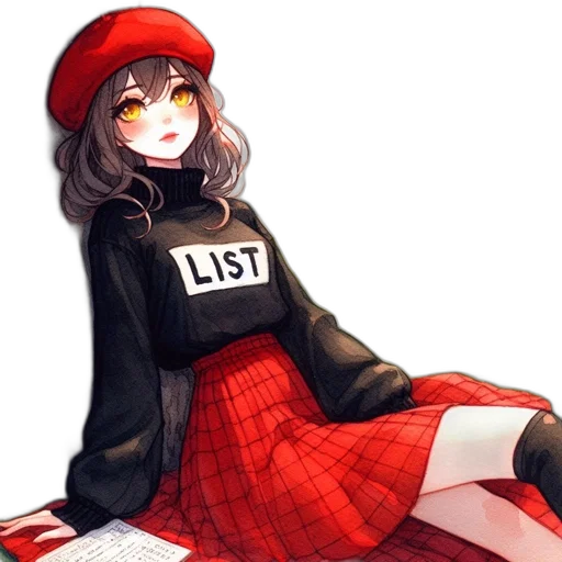 dress, hat, jacket, creature, pixel art, concept art, anime, watercolor transparent PNG cut-out