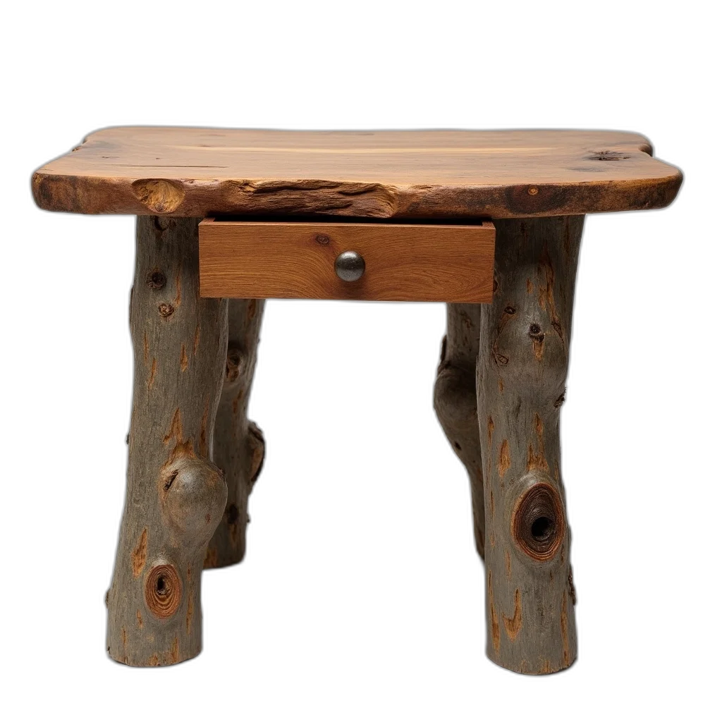 furniture, jewelry, 3d render, photorealistic, rustic, wooden, table, drawer transparent PNG cut-out