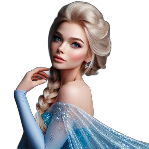 dress, hair, photorealistic, fantasy art, 3d render, concept art, elegant, portrait transparent PNG cut-out