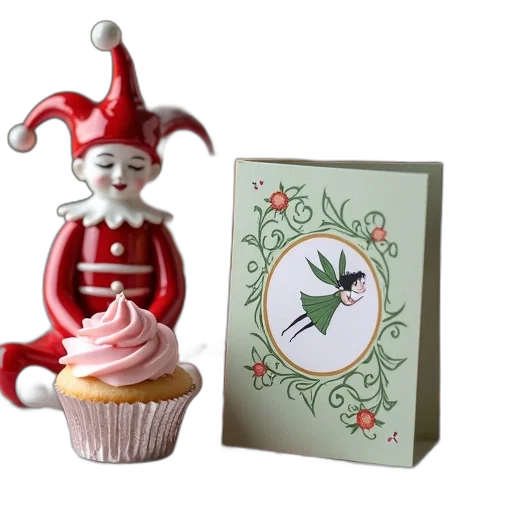 festive, table, setting, red, white, porcelain, figurine, jester transparent PNG cut-out