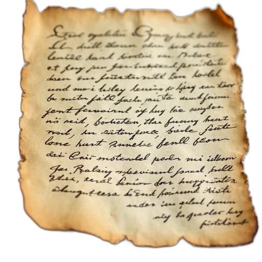 close-up, view, vintage, letter, handwritten, text, aged, paper transparent PNG cut-out