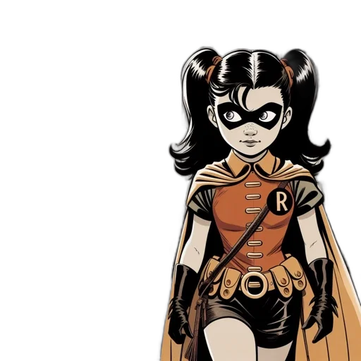 mask, comic book art, cartoon, concept art, fantasy art, young, female, superhero transparent PNG cut-out