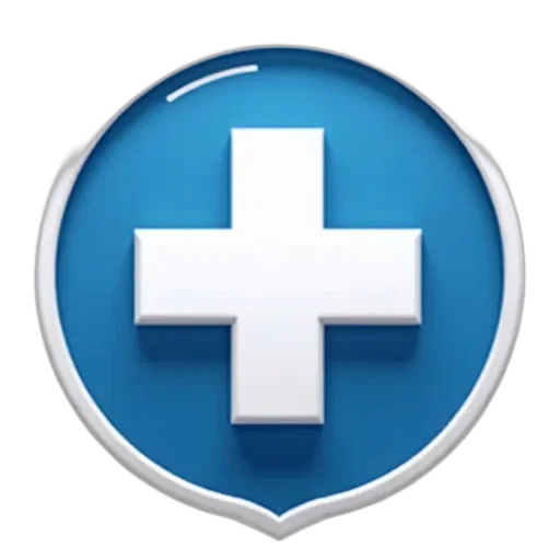 staff, 3d render, blue, stylized, emblem, featuring, white, caduceus transparent PNG cut-out