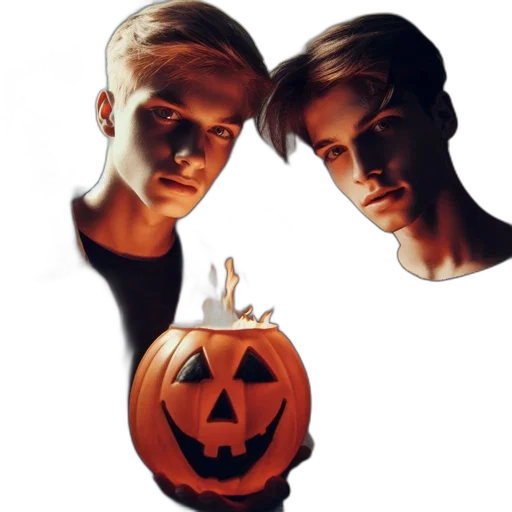 mask, concept art, pixel art, photorealistic, cartoon, two, young, men transparent PNG cut-out