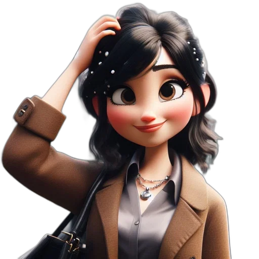 staff, jacket, jewelry, 3d render, cartoon, concept art, photorealistic, animated transparent PNG cut-out