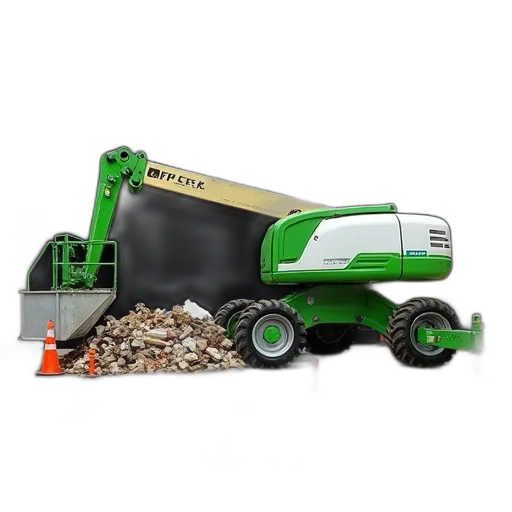 weapon, 3d render, green, white, aerial, lift, parked, parking transparent PNG cut-out