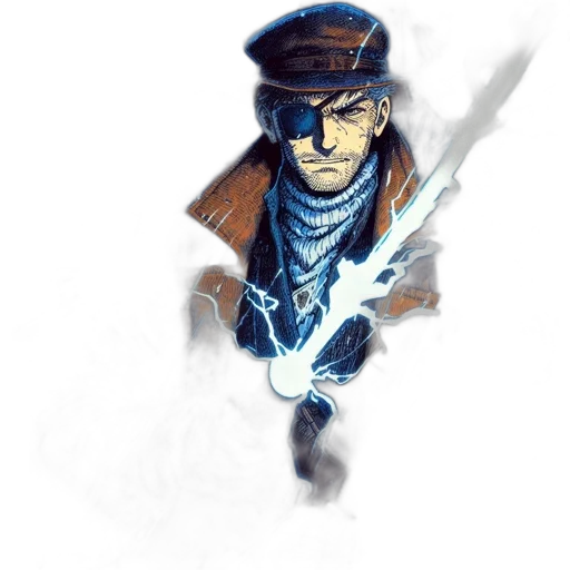 staff, weapon, sword, hat, comic book art, concept art, fantasy art, pixel art transparent PNG cut-out