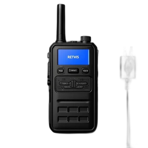 staff, black, handheld, radio, blue, screen, displaying, retvis transparent PNG cut-out