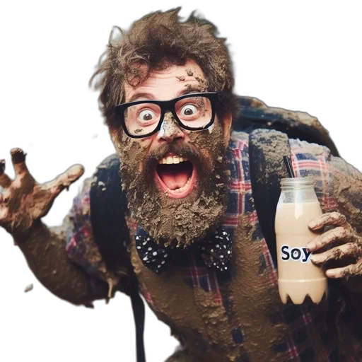 bottle, animal, food, creature, photorealistic, concept art, 3d render, man transparent PNG cut-out