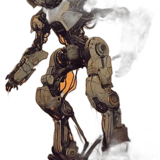 robot, weapon, creature, staff, concept art, fantasy art, 3d render, comic book art transparent PNG cut-out