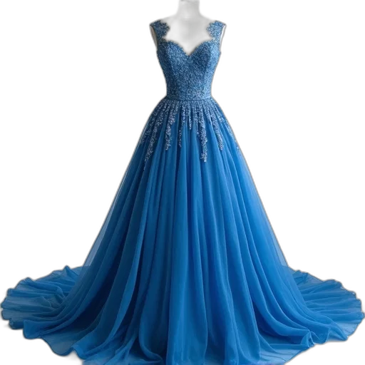 dress, crown, blue, lace, top, full, skirt, adorned transparent PNG cut-out