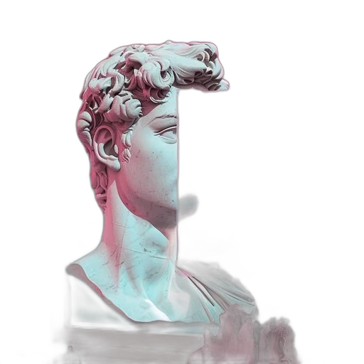 face, crown, mask, vaporwave, 3d render, photorealistic, concept art, pastel transparent PNG cut-out