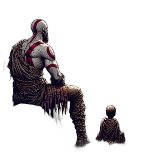 creature, robot, concept art, fantasy art, comic book art, pixel art, fog, red transparent PNG cut-out