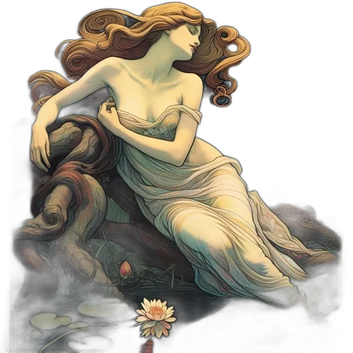 dress, crown, jewelry, fantasy art, concept art, pixel art, photorealistic, underwater transparent PNG cut-out