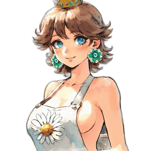 crown, dress, jewelry, flower, watercolor, concept art, pixel art, fantasy art transparent PNG cut-out