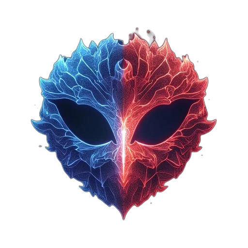 mask, face, concept art, fantasy art, cyberpunk, pixel art, logo, overworld transparent PNG cut-out