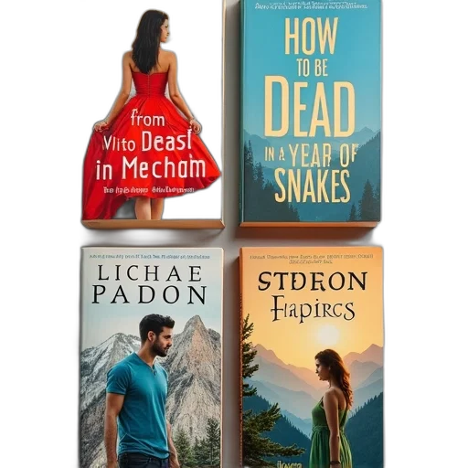 collection, four, books, different, covers, displayed, top, left transparent PNG cut-out