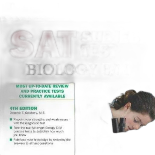 book, cover, sat, subject, test, biology, featuring, scientist transparent PNG cut-out