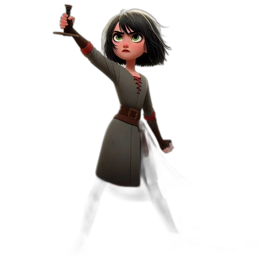 staff, weapon, jacket, dress, concept art, 3d render, cartoon, fantasy art transparent PNG cut-out