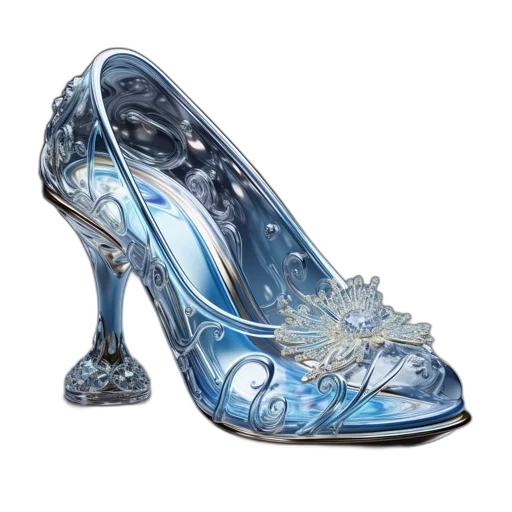 shoes, fantasy art, photorealistic, illuminated, transparent, shoe, elaborate, glowing transparent PNG cut-out