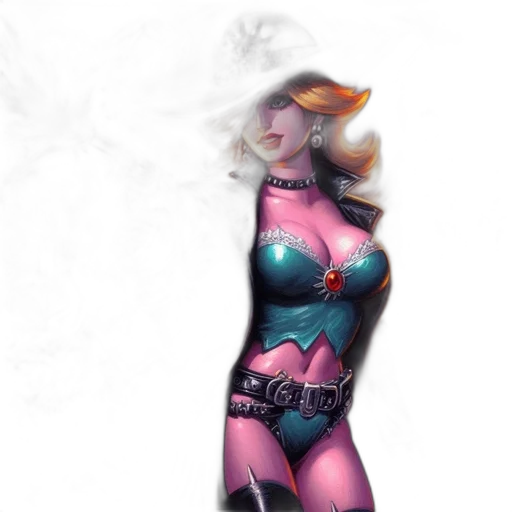 dress, robot, mask, concept art, comic book art, cyberpunk, fantasy art, pastel transparent PNG cut-out
