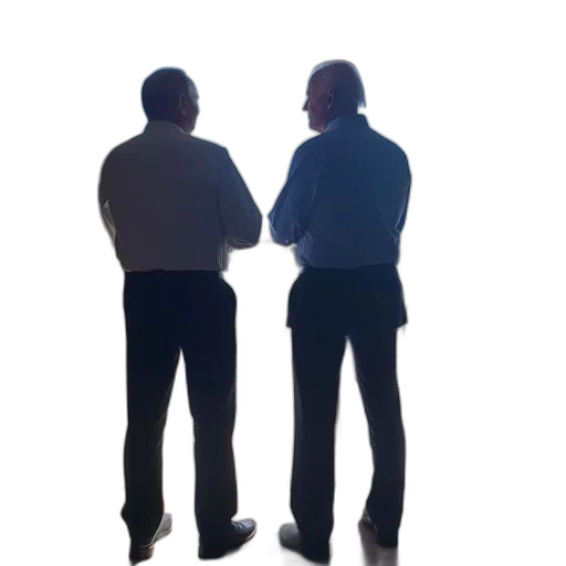 jacket, staff, 3d render, two, elderly, gentlemen, formal, attire transparent PNG cut-out