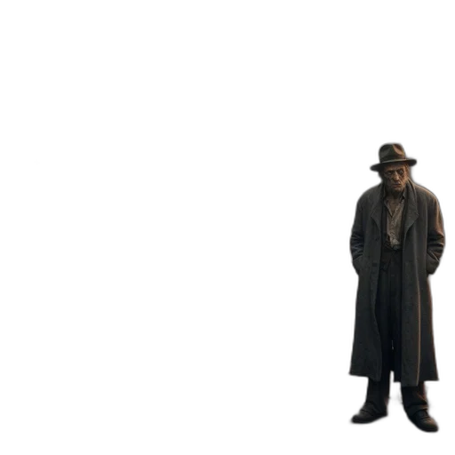 hat, jacket, staff, mask, concept art, 3d render, pixel art, photorealistic transparent PNG cut-out