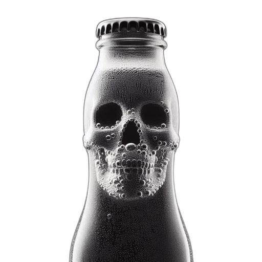 bottle, 3d render, photorealistic, frontal, view, uniquely, designed, featuring transparent PNG cut-out