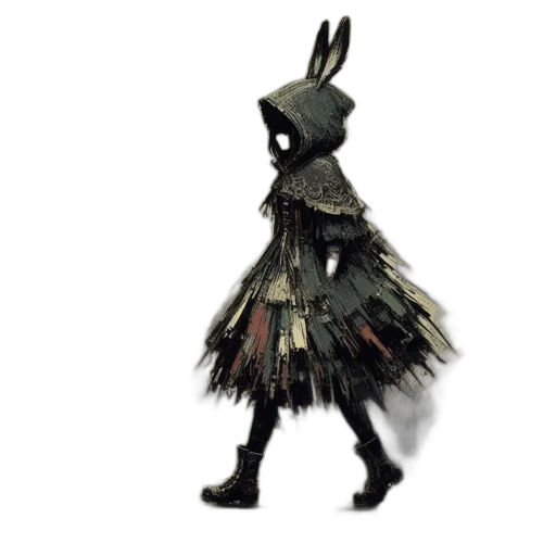 dress, mask, animal, creature, concept art, pixel art, fantasy art, 3d render transparent PNG cut-out