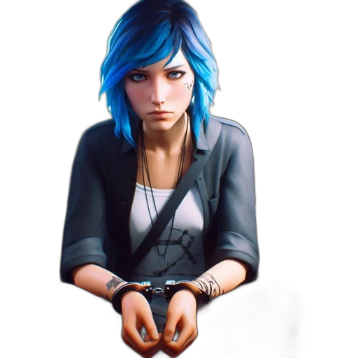 jacket, face, jewelry, concept art, photorealistic, 3d render, cyberpunk, neon lights transparent PNG cut-out