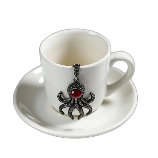 jewelry, crown, staff, 3d render, white, ceramic, mug, black transparent PNG cut-out