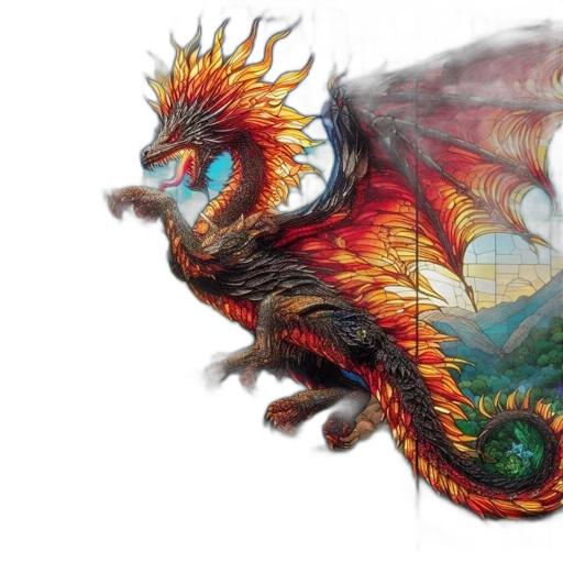 dragon, creature, fantasy art, concept art, photorealistic, pixel art, magnificent, soars transparent PNG cut-out