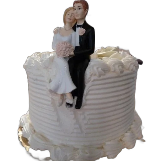 3d render, photorealistic, wedding, cake, bride, groom, top transparent PNG cut-out