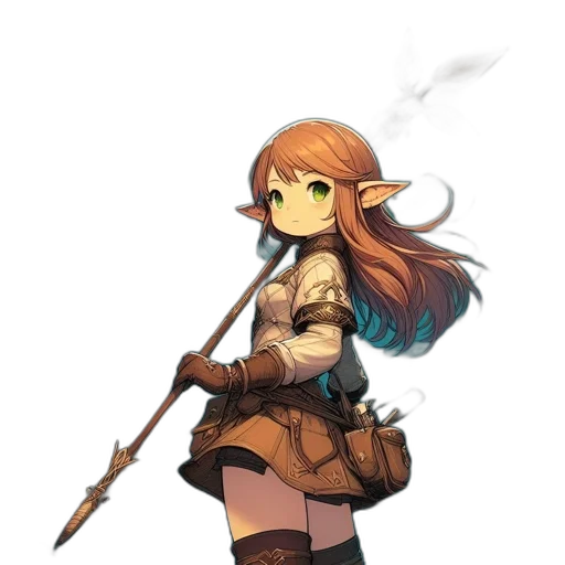 staff, weapon, sword, dress, fantasy art, concept art, pixel art, anime transparent PNG cut-out