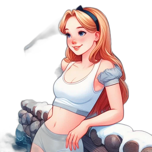 dress, concept art, fantasy art, pixel art, comic book art, fire, blue, pastel transparent PNG cut-out