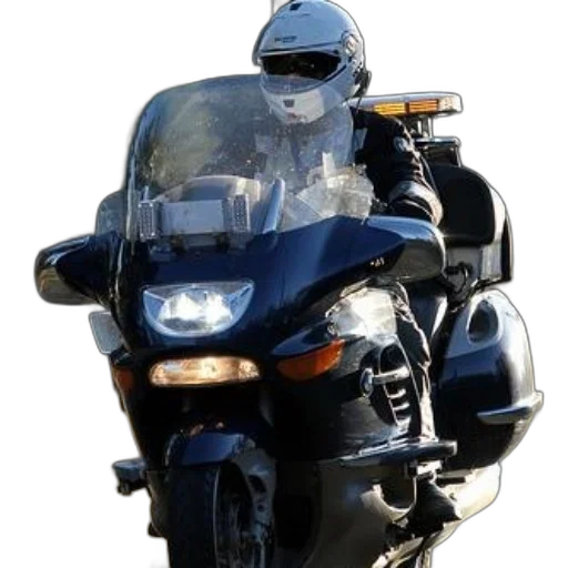 person, wearing, white, helmet, rides, sleek, black, motorcycle transparent PNG cut-out