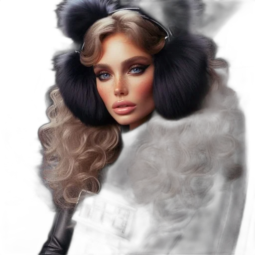 hair, photorealistic, fantasy art, concept art, oil painting, monochrome, dark, earth tones transparent PNG cut-out