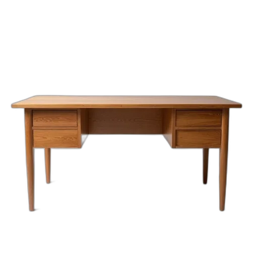 furniture, 3d render, wooden, desk, smooth, surface, two, drawers transparent PNG cut-out