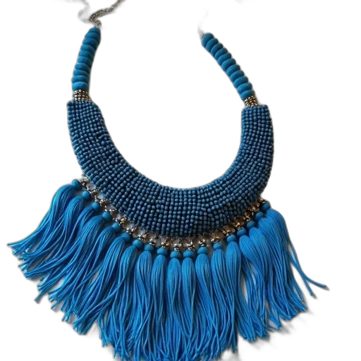 jewelry, blue, necklace, fringes, bead, design transparent PNG cut-out