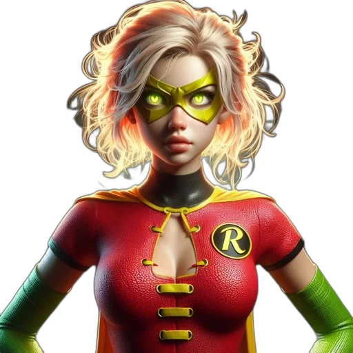 comic book art, concept art, fantasy art, cartoon, woman, vibrant, green, eyes transparent PNG cut-out