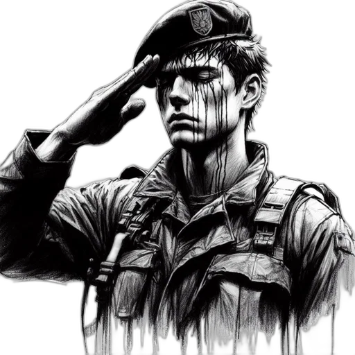 face, hat, staff, pencil sketch, comic book art, concept art, photorealistic, black transparent PNG cut-out