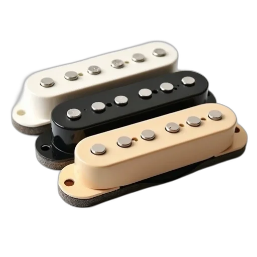 set, three, guitar, pickups, different, colors, displayed, left transparent PNG cut-out