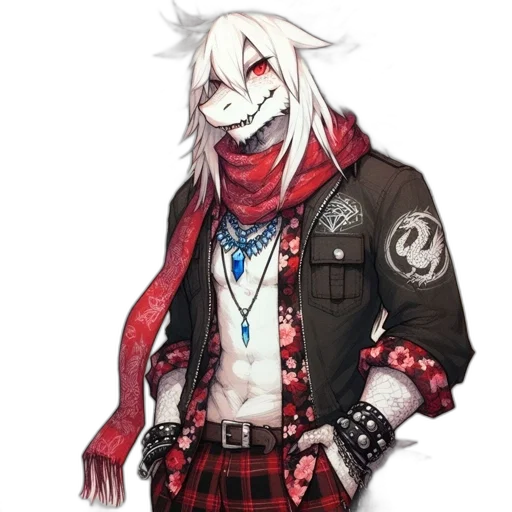 jacket, mask, animal, creature, concept art, pixel art, anime, cyberpunk transparent PNG cut-out