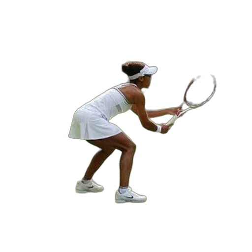 staff, female, tennis, player, white, outfit, ready, hit transparent PNG cut-out
