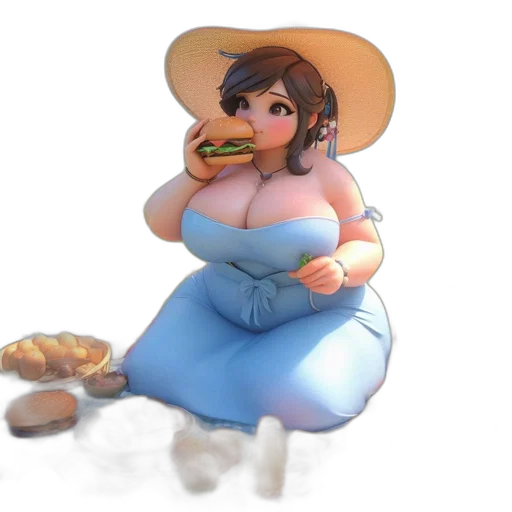 dress, food, hat, staff, concept art, 3d render, watercolor, fantasy art transparent PNG cut-out